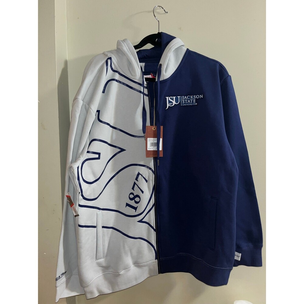 Mitchell & Ness Jackson State JSU Tigers Full Zip Hoodie Men’s Large NWT $120